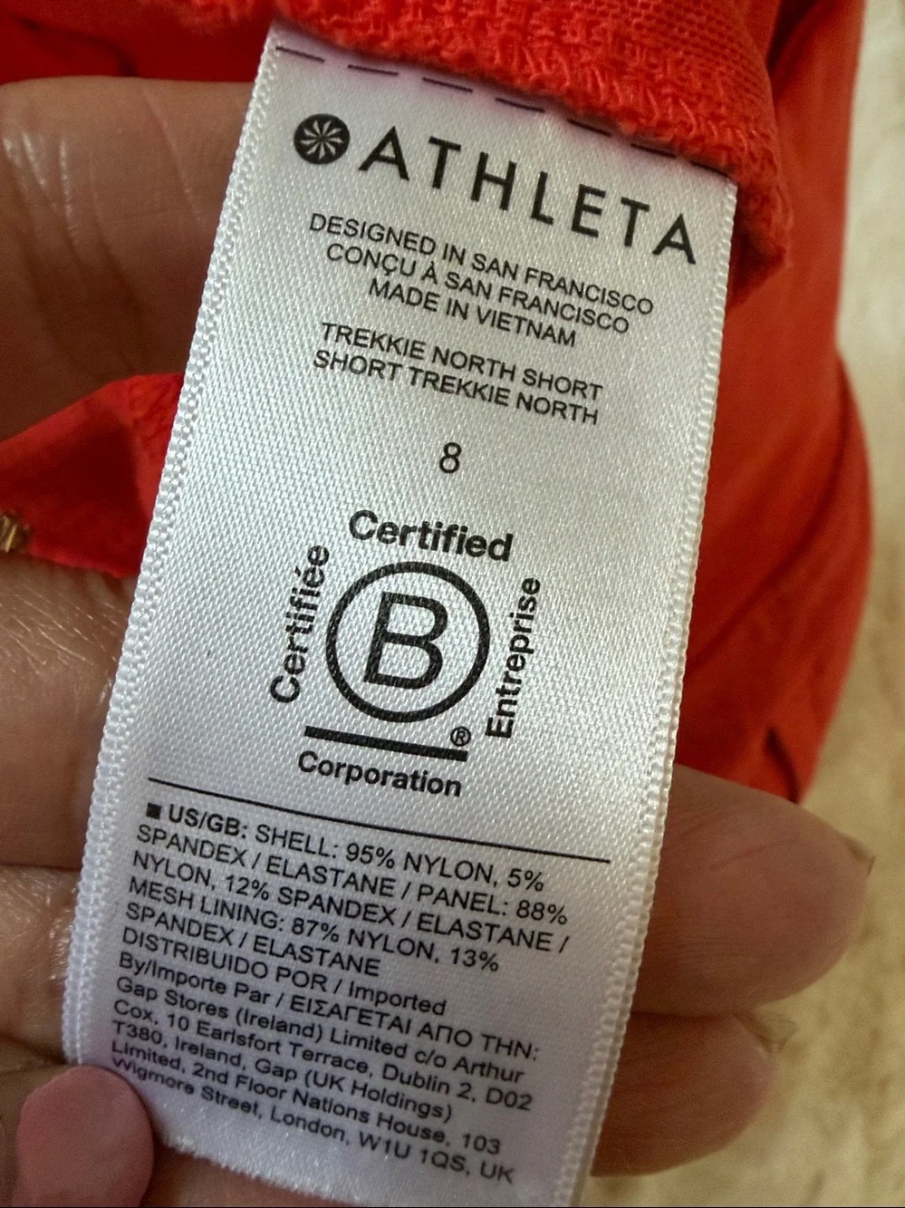Athleta Bright Red High-Waist Pull-On Shorts